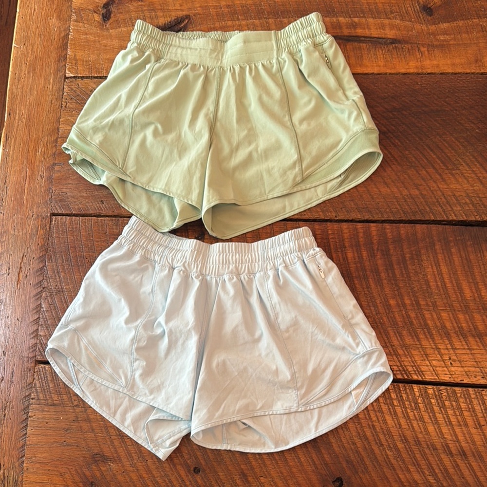Lululemon Athletic Green and baby blue  Athletic Shorts